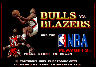 Bulls versus Blazers and the NBA Playoffs Title Screen